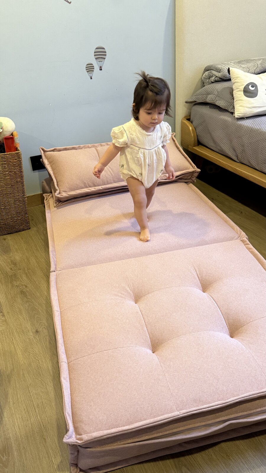 SOFACAMA KIDS ROSA extendido